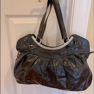 Hobo black leather shoulder bag
